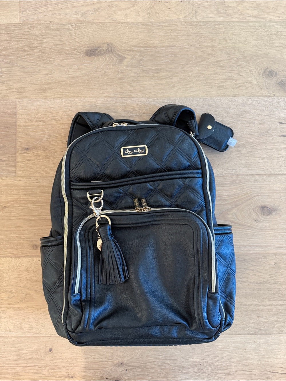 Itzy Ritzy Boss Plus Black Quilted Backpack Diaper Bag